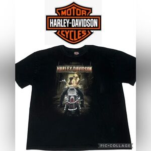 Harley-Davidson Black Tee with Biker Graphic